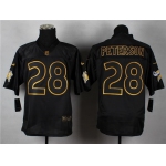 Nike Minnesota Vikings #28 Adrian Peterson 2014 All Black/Gold Elite Jersey