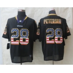 Nike Minnesota Vikings #28 Adrian Peterson 2014 USA Flag Fashion Black Elite Jersey