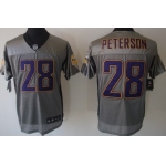 Nike Minnesota Vikings #28 Adrian Peterson Gray Shadow Elite Jersey