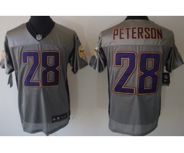 Nike Minnesota Vikings #28 Adrian Peterson Gray Shadow Elite Jersey