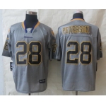 Nike Minnesota Vikings #28 Adrian Peterson Lights Out Gray Elite Jersey