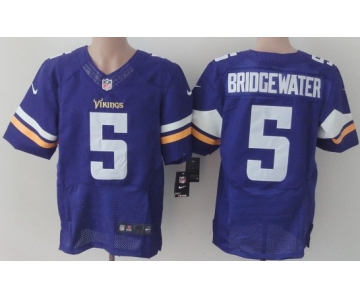 Nike Minnesota Vikings #5 Teddy Bridgewater 2013 Purple Elite Jersey