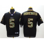 Nike Minnesota Vikings #5 Teddy Bridgewater Black With Camo Elite Jersey