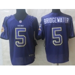 Nike Minnesota Vikings #5 Teddy Bridgewater Drift Fashion Purple Elite Jersey