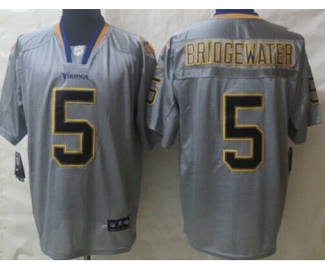 Nike Minnesota Vikings #5 Teddy Bridgewater Lights Out Gray Elite Jersey