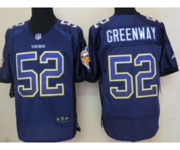 Nike Minnesota Vikings #52 Chad Greenway Drift Fashion Purple Elite Jersey