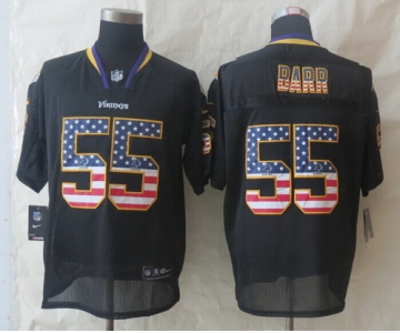 Nike Minnesota Vikings #55 Anthony Barr 2014 USA Flag Fashion Black Elite Jersey