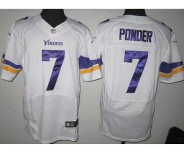 Nike Minnesota Vikings #7 Christian Ponder 2013 White Elite Jersey