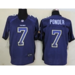 Nike Minnesota Vikings #7 Christian Ponder Drift Fashion Purple Elite Jersey