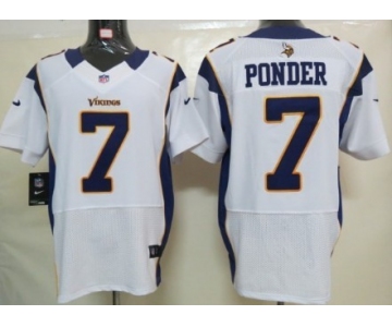 Nike Minnesota Vikings #7 Christian Ponder White Elite Jersey