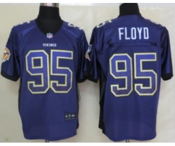 Nike Minnesota Vikings #95 Sharrif Floyd Drift Fashion Purple Elite Jersey