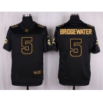 Nike Vikings #5 Teddy Bridgewater Black Men's Stitched NFL Elite Pro Line Gold Collection Jersey