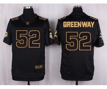 Nike Vikings #52 Chad Greenway Black Men's Stitched NFL Elite Pro Line Gold Collection Jersey