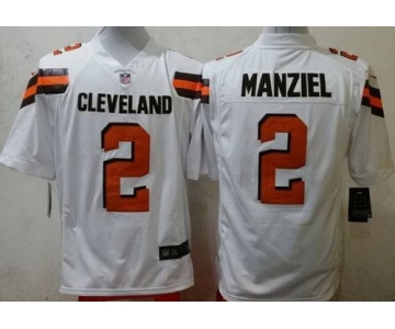 Nike Cleveland Browns #2 Johnny Manziel 2015 White Game Jersey