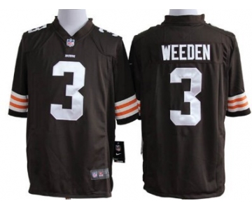 Nike Cleveland Browns #3 Brandon Weeden Brown Game Jersey