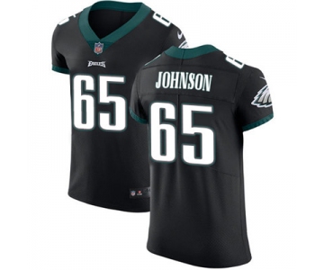 Men's Nike Philadelphia Eagles #65 Lane Johnson Black Alternate Stitched NFL Vapor Untouchable Elite Jersey