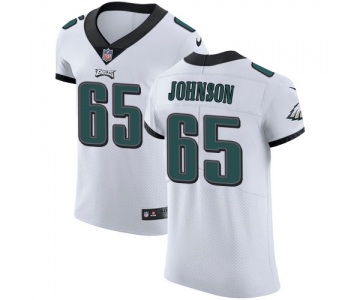 Men's Nike Philadelphia Eagles #65 Lane Johnson White Stitched NFL Vapor Untouchable Elite Jersey