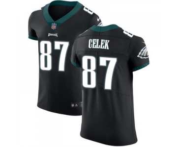 Men's Nike Philadelphia Eagles #87 Brent Celek Black Alternate Stitched NFL Vapor Untouchable Elite Jersey