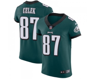 Men's Nike Philadelphia Eagles #87 Brent Celek Midnight Green Team Color Stitched NFL Vapor Untouchable Elite Jersey