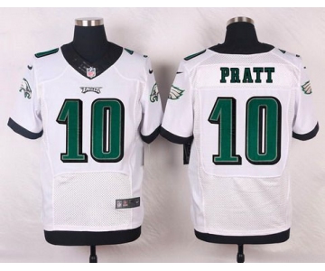 Men's Philadelphia Eagles #10 Quron Pratt White Road NFL Nike Elite Jersey