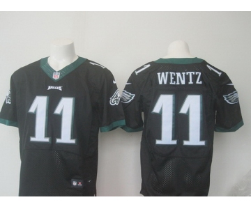 Men's Philadelphia Eagles #11 Carson Wentz Black Alternate NFL Nike Elite Jersey