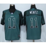Men's Philadelphia Eagles #11 Carson Wentz Green Drift Fashion NFL Nike Elite Jersey