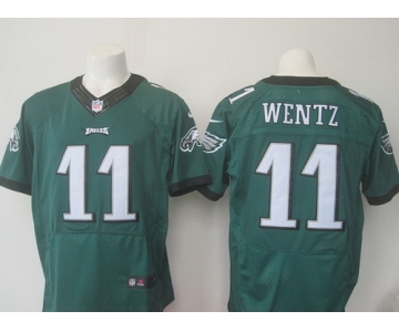 Men's Philadelphia Eagles #11 Carson Wentz Green Team Color NFL Nike Elite Jersey