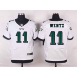 Men's Philadelphia Eagles #11 Carson Wentz White Road NFL Nike Elite Jersey