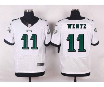 Men's Philadelphia Eagles #11 Carson Wentz White Road NFL Nike Elite Jersey