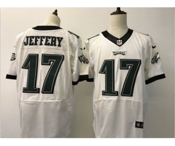 Men's Philadelphia Eagles #17 Alshon Jeffery White Road Stitched NFL Nike Elite Jersey