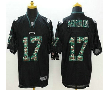 Men's Philadelphia Eagles #17 Nelson Agholor Black With Camo Fashion NFL Nike Elite Jersey