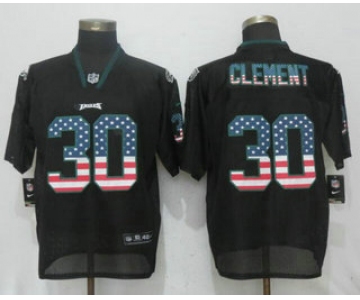 Men's Philadelphia Eagles #30 Corey Clement Black USA Flag Fashion Stitched NFL Nike Elite Jersey