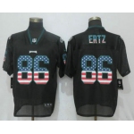 Men's Philadelphia Eagles #86 Zach Ertz Black USA Flag Fashion Stitched NFL Nike Elite Jersey