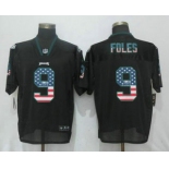 Men's Philadelphia Eagles #9 Nick Foles Black USA Flag Fashion Stitched NFL Nike Elite Jersey