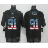 Men's Philadelphia Eagles #91 Fletcher Cox Black USA Flag Fashion Stitched NFL Nike Elite Jersey