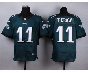 Nike Philadelphia Eagles #11 Tim Tebow Dark Green Elite Jersey