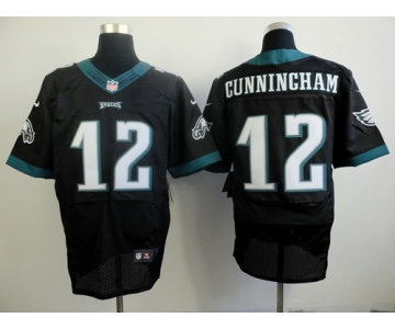 Nike Philadelphia Eagles #12 Randall Cunningham 2014 Black Elite Jersey