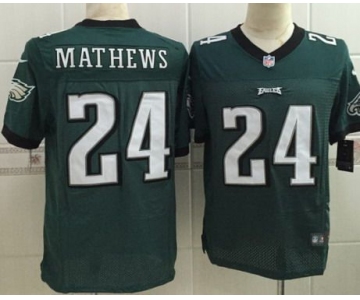 Nike Philadelphia Eagles #24 Ryan Mathews Dark Green Elite Jersey