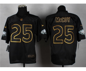 Nike Philadelphia Eagles #25 LeSean McCoy 2014 All Black/Gold Elite Jersey