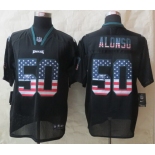 Nike Philadelphia Eagles #50 Kiko Alonso 2014 USA Flag Fashion Black Elite Jersey