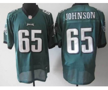 Nike Philadelphia Eagles #65 Lane Johnson Dark Green Elite Jersey