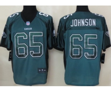 Nike Philadelphia Eagles #65 Lane Johnson Drift Fashion Green Elite Jersey