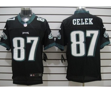 Nike Philadelphia Eagles #87 Brent Celek Black Elite Jersey