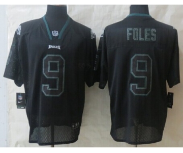 Nike Philadelphia Eagles #9 Nick Foles Drift Fashion Lights Out Black Elite Jersey