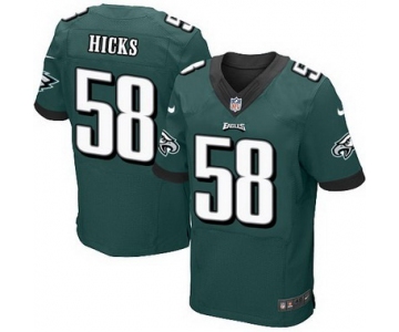 Philadelphia Eagles #58 Jordan Hicks Midnight Green Team Color NFL Nike Elite Jersey