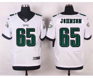 Philadelphia Eagles #65 Lane Johnson White Road NFL Nike Elite Jersey