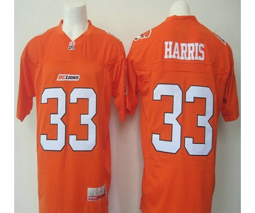 CFL BC Lions #33 Andrew Harris Orange Jersey