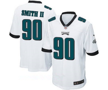 Men's Philadelphia Eagles #90 Marcus Smith II White Road Stitched NFL Nike Game Jersey