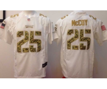 Nike Philadelphia Eagles #25 LeSean McCoy Salute to Service White Game Jersey