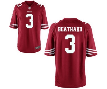 Men's 2017 NFL Draft San Francisco 49ers #3 C. J. Beathard Scarlet Red Team Color Stitched NFL Nike Game Jersey